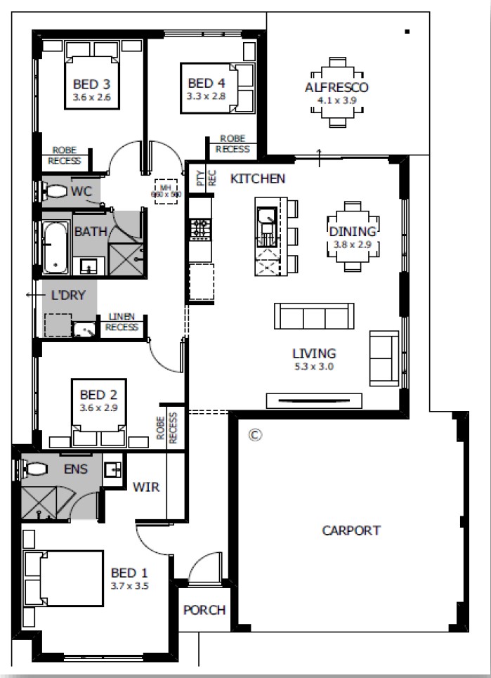 The Bronte House & Land Packages Perth Garden Park Grove